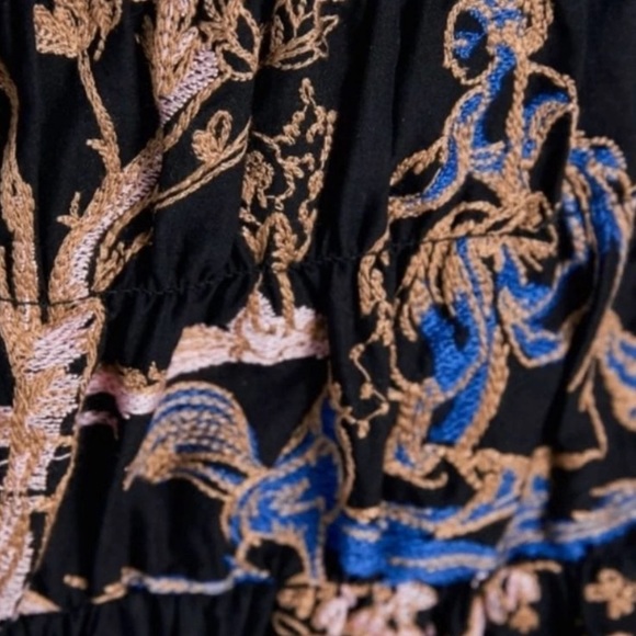 NWT Zara Elastic Trim Embroidered Dress S - Picture 5 of 9